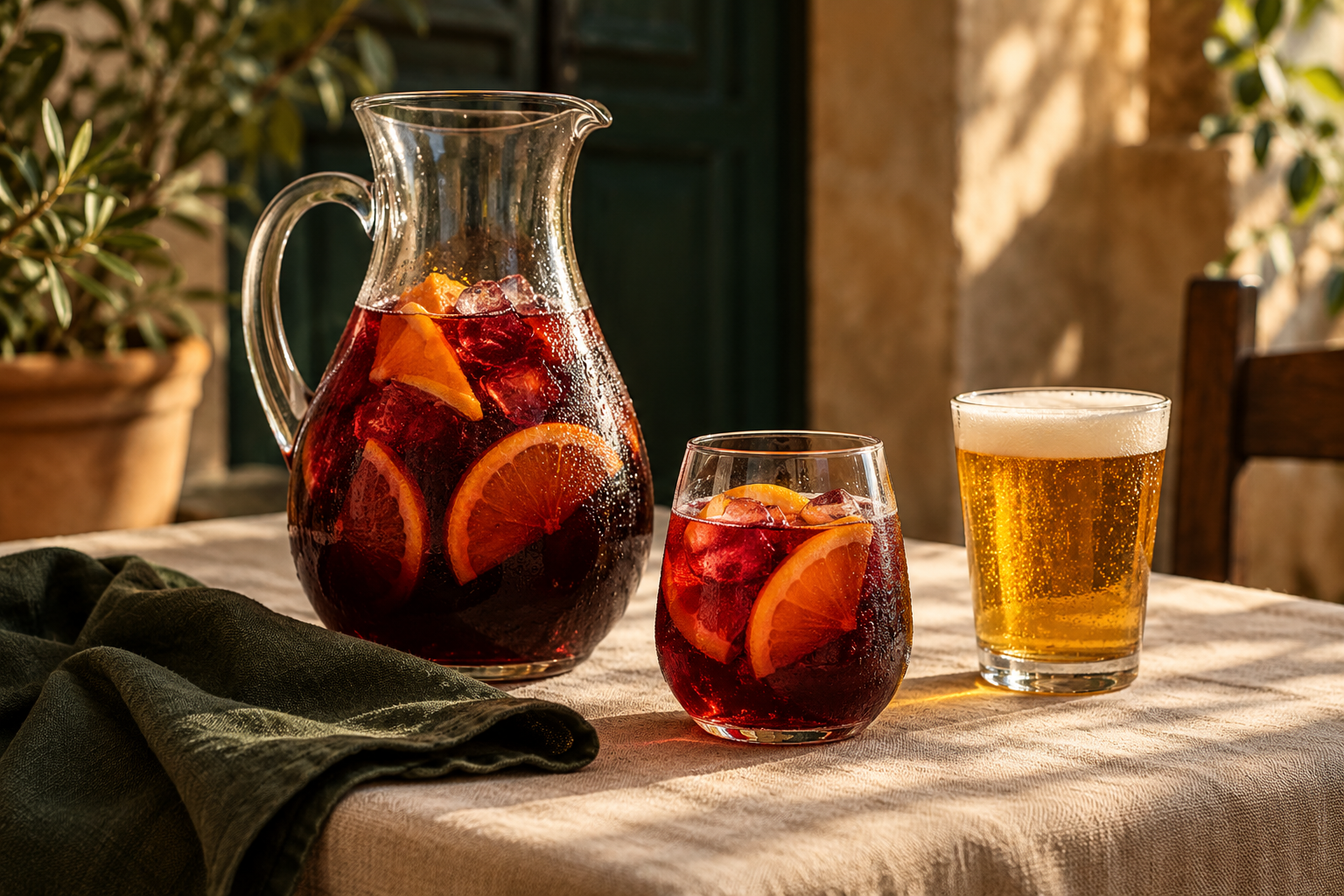 Fotografia ilustrativa de sangria e cerveja